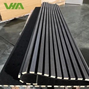 Custom Size Modern Wood Wall Panels Decor 3D Fluted Sound Absorbing Acoustic Slat MDF Panels for Conference Room Outdoor