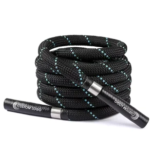 Custom Size Nylon Battle Rope for Gym Training, Black