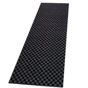 Custom-Size Runner Rug Mat Non-Slip Rubber Backing Machine Washable 7mm Thick Checkerboard Gray Indoor/Outdoor