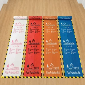 Custom Sized 0.6-4mm Thickness Self Adhesive Waterproof Oil Proof Temporary Floor Protection Film for Carpet Tile Surfaces