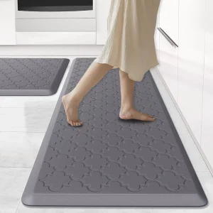 Custom Soft PU Anti-Fatigue Kitchen Floor Mat with Geometric Pattern Washable