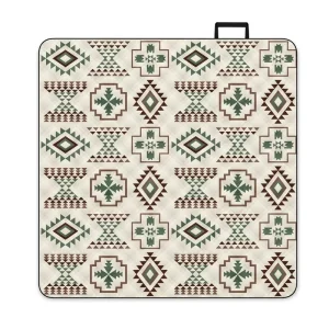 Custom Southwestern Geometric Pongee Picnic Mat Waterproof Foldable Outdoor Beach Blanket OEM Manufacturer