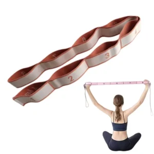 Custom Spandex/Polyester Yoga Stretching Straps 30lb Medium Tension Resistance Bands for Pilates & Fitness (Female Use)