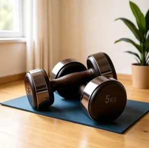 Custom Stainless Steel Black Walnut Dumbbells EcoDurableLuxuryHandWeights UnisexStylishFitnessEquipment for HomeStrengthTraining