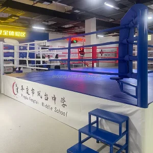 Custom Steel PVC Leather Elevated Boxing Ring for Muay Thai Competition