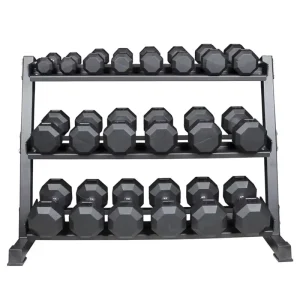 Custom Three-Tier Vertical Dumbbell Storage Rack for Home Gyms
