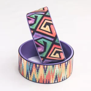 Custom Transfer Printed Suede Yoga Wheel Full Wrap Natural Rubber for Balance Training Private Label Supplier