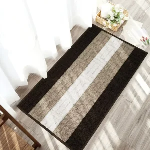 Custom Tufted Absorbent Non-Slip Washable Door Mat and Area Rug, Jacquard Braided Loop Pile, Novelty Pattern