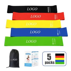 Custom Workout Fitness Resistance Bands Mini Latex Yoga Stretch Exercise Band Set with Loop Tension Straps Yoga Ropes