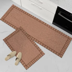 Custom Woven Diatomaceous Earth Quick-Dry Non-Slip Rubber Kitchen Mat for Restaurant