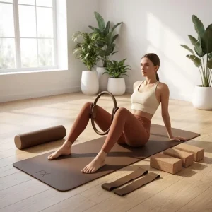 Custom Yoga Bundle All in One Yoga Set Curved Mat Block Roller Massage Ball Socks Strap for Beginner Home Workout