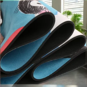Custom Yoga Mat Suede Surface Natural Rubber Backing Full Print Heat Transfer Design for Yoga Studio