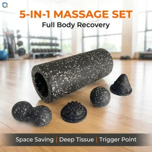 Customizable 5-in-1 High-Density EPP Foam Roller Set, Portable Deep Tissue Massager, Q109