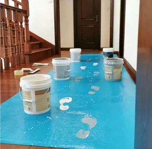 Customizable Breathable Blue Polyester Sticky Floor Liner Waterproof Painter Floor Cover for Home Office Renovation