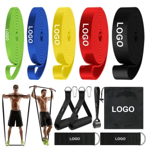 Customizable Colorful TPE Fitness Resistance Bands for Pull Ups Push Ups Sprint Running Strength Training