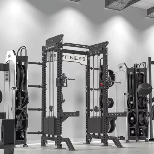 Customizable Commercial Smith Machine Squat Rack with Pulley Cable System