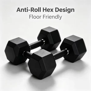 Customizable Hexagonal Rubber-Coated Dumbbell, KG & LB Weight, Fitness Supplier