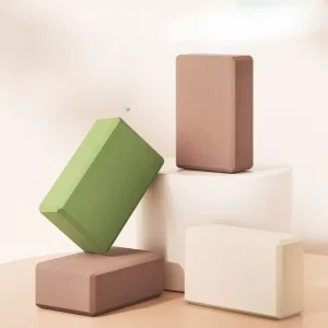 Customizable High Density EVA Foam Yoga Blocks, Brown Matcha Beige, 3 x 6 x 9 Inch, 300g, Pilates and Meditation