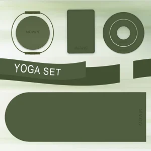Customizable Logo And Optional Colors Eco-Friendly PVC Yoga Mat Set With Dumbbell Ring And Ball