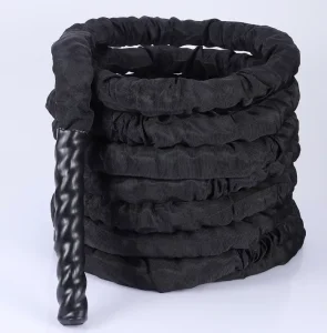 Customizable Logo High Quality Poly Dacron Battle Ropes Black with Nylon Cover 38mm 50mm Fit Body 9m Length