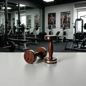 Customizable Logo Walnut Wood Handle Dumbbells Stainless Steel Ring Mini Hand Weights for Arm Strength Training Home