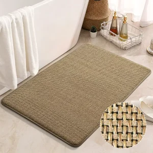 Customizable Non-Slip Machine-Washable Chenille Bath Mat, Super Absorbent, Quick-Dry