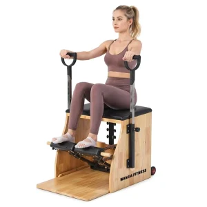 Customizable Oak Pilates Stability Chair with Anti-Slip Design for Commercial Gym or Yoga Studio