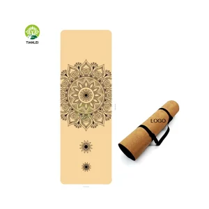 Customizable Thick Cork and Natural Rubber Non-Slip Yoga Mat for Exercise
