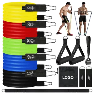 Customizable Top Sale Colorful Latex Resistance Bands Pull Rope Tubes Set Home Gym Full Body Workout Strength Training