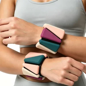 Customizable Two-tone Aesthetic Ankle Wrist Weight Bands Stylish Silicone Weighted Bracelets Pilates Accessories for Workout