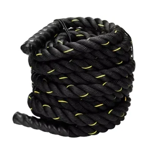 Customized Color 38mm 9m Black Nylon Twist Battle Rope Training Pull Battle Rope
