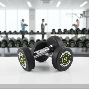 Customized Commercial Rubber Coated Dumbbell Bodybuilding Dumbbells Commercial Use Steel Dumbbell