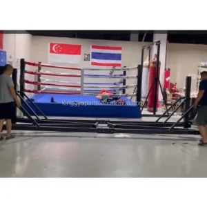 Customized Competition Training Portable Collapsible Boxing Ring Steel PVC Leather Square Cage