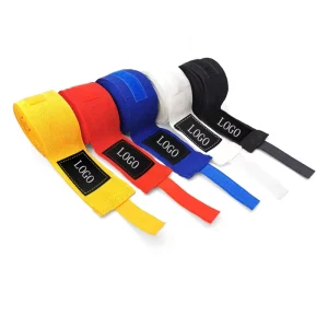 Customized Elastic 2.5m 3m 5m Leather Unisex Boxing Hand Bandage Tape Wraps for Exercise Protection MMA Training Gear