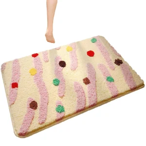 Customized Irregular Decorative Pile Surface Non-Slip Floor Mat, Medium-Density Ultra-Fine, Modern