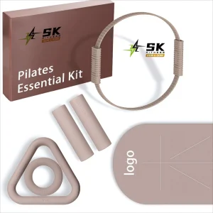 Customized Logo Barbell, Silicone Dumbbell, Power Ring and Yoga Mat Fitness Set