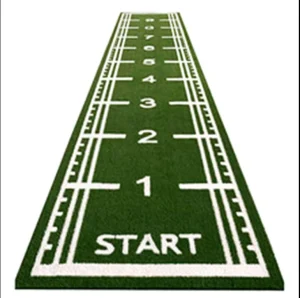 Customized Logo Pattern Indoor Sled Running Track Artificial Grass Flooring Mat