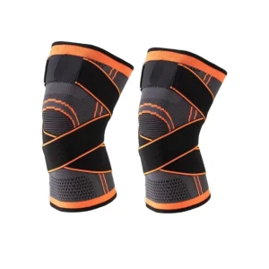 Customized Logo Sport Gym Basketball Outdoors Fitness Compression Nylon Knee Brace Protector With Strap Green