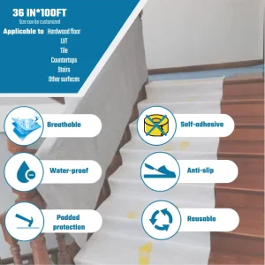 Customized Multi-Layer Floor Protector Underlayment with Anti-Slip, Anti-Leakage, Self-Adhesive Temporary Protection Cover