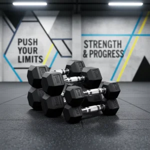 DB-04 Hexagonal Dumbbell Set Rubber-Covered Cast Iron Core