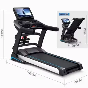 DINUO Auto Incline Electric Treadmill Touch Screen Silent Foldable Running Machine with Wide Running Deck for Gym Fitness