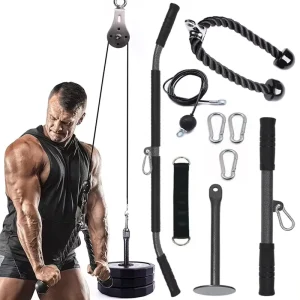 DIY Multifunctional Fitness Suspension Trainer Rotatable Steel Wire Rope Pulleys