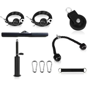 DIY Pulley Rope Home High-Pulldown Arm and Triceps Fitness Equipment Kit