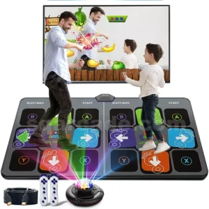 Dance Mat Game for TV and PC Family Sports Anti-Slip Music Fitness Carpet Wireless Double Controller Folding Dance Pad