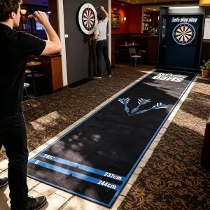 Dart Mat Heavy-Duty Polyester Non-Slip Rubber Backing Thin for Home and Travel