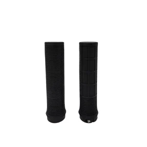 Deathgrip 2 Lightweight Rubber Flanged Handlebar Grips Black Thin