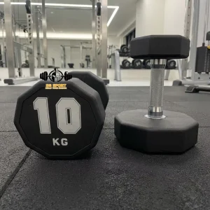 Decagonal Dumbbell Set with Anti-Rolling Design for Strength Training