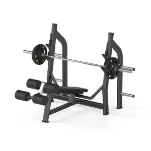 Decline Bench Press Machine with Weight Plate Storage Rack for Lower Chest Strength Training