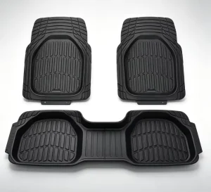 Deep Tray Containment Black PVC Floor Mats All Weather Waterproof Wear Resistant Liners Fit Sedan SUV Pickup Truck Car
