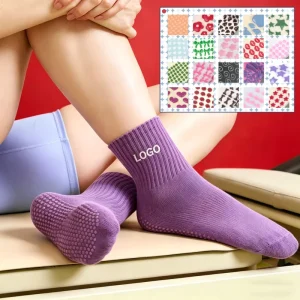 Design Cotton Logo Athletic Grip Socks Nonslip Women Ballet Pilates Socks Yoga Barre Custom Socks